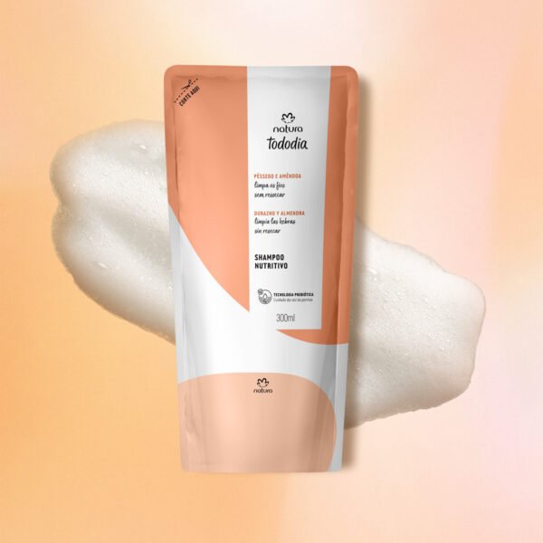 154867 Repuesto shampoo nutritivo durazno y almendras- 300ml