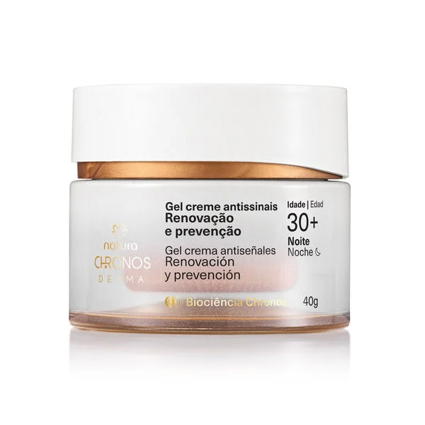 Gel crema antiseñales renovación y prevención 30+ noche Chronos Derma - 40g