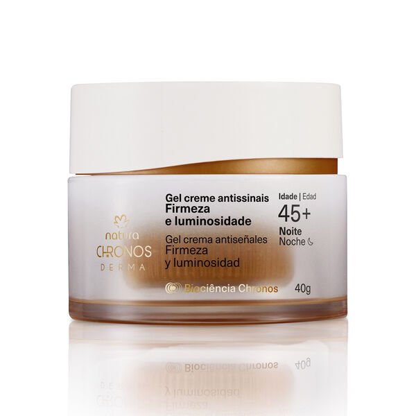 Gel crema antiseñales​ firmeza y luminosidad 45+ noche Chronos Derma - 40g
